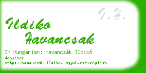 ildiko havancsak business card